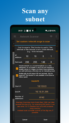 Network Scanner ekran görüntüsü