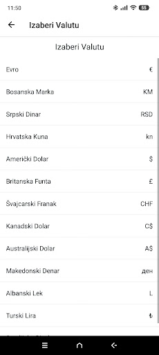 Troškovnik ekran görüntüsü