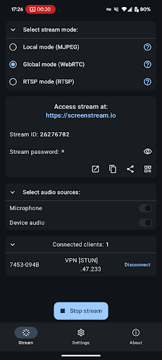 ScreenStream ekran görüntüsü
