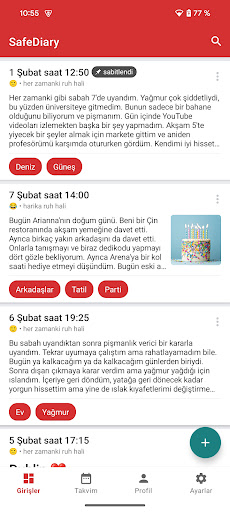Şifreli günlük ve notlar ekran görüntüsü