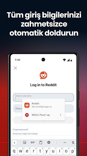 MEGA Pass Şifre Yöneticisi ekran görüntüsü