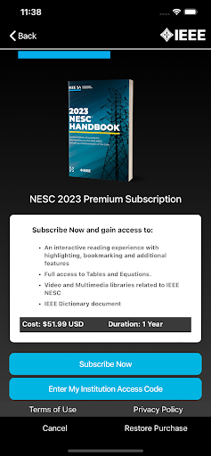 NESC 2023 IEEE App ekran görüntüsü