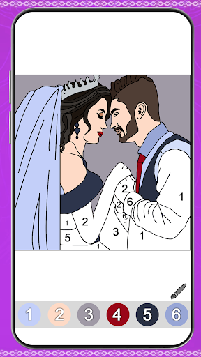Bride & Groom Color by Number ekran görüntüsü