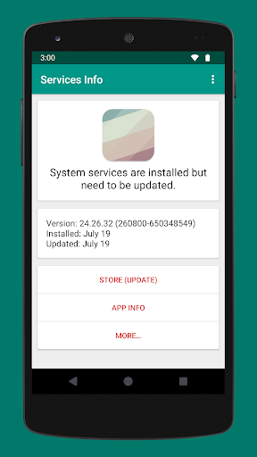 Services Info (Güncelleme) ekran görüntüsü