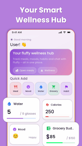 Fluffy Aura - AI Wellness App ekran görüntüsü