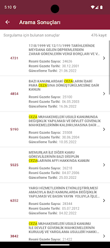 UYAP Mevzuat ekran görüntüsü