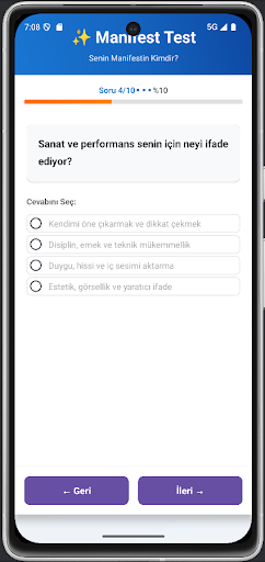 Manifest Fan Testi ekran görüntüsü