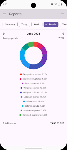 Client for Kimai ekran görüntüsü