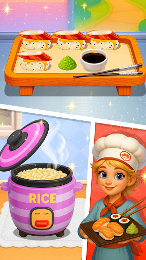 Sushi Bar Cafe Cooking Game ekran görüntüsü