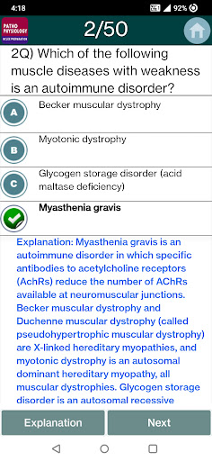 Pathophysiology Quiz ekran görüntüsü