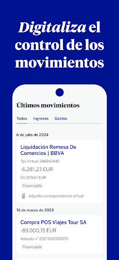 BBVA Empresas ekran görüntüsü