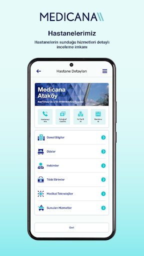 Medicana Mobil Uygulaması ekran görüntüsü