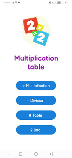 Multiplication Table ekran görüntüsü