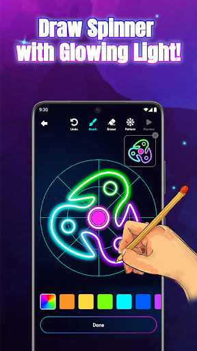 Glow Spinner: Finger Draw Art ekran görüntüsü