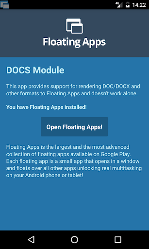 Floating Apps - DOCS Module ekran görüntüsü