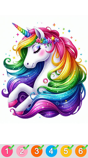 Unicorn Gökkuşağı Boyama Oyun ekran görüntüsü