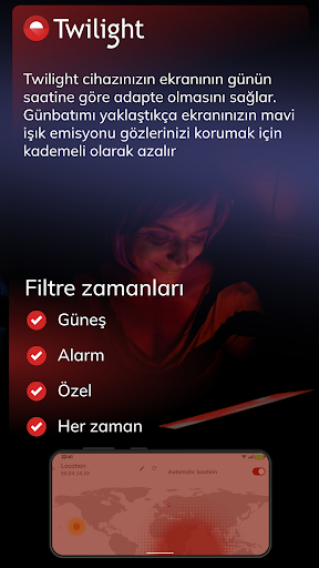Twilight: Mavi ışık filtresi ekran görüntüsü