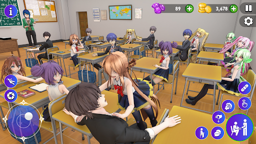 High School Love Sim Life Game ekran görüntüsü