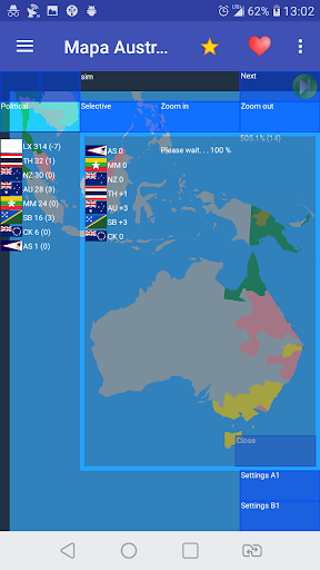 Mapa Australii i Oceanii ekran görüntüsü