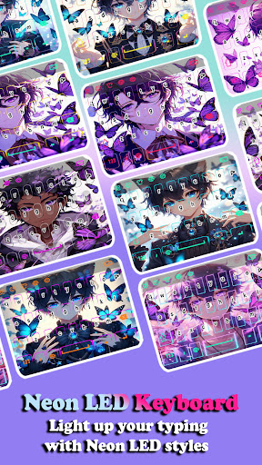 Anime Boy and Butterfly Theme ekran görüntüsü
