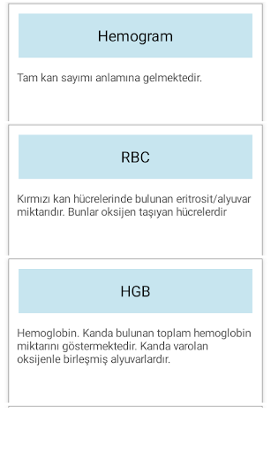 Tahlil Kısaltmaları ekran görüntüsü