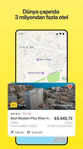 Oteller ile Uçak biletleri ekran görüntüsü