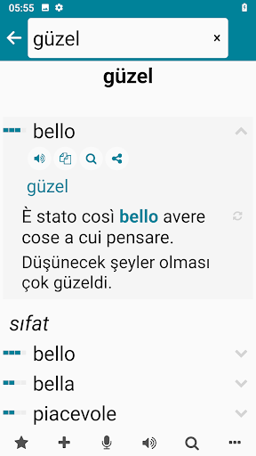 İtalyanca - Türkçe ekran görüntüsü