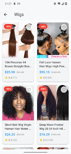 Human Hair & Lace Wigs Shop ekran görüntüsü