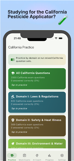 CA Pesticide Applicator Exam ekran görüntüsü