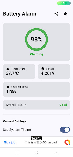 Battery Health + Charge Alarm ekran görüntüsü