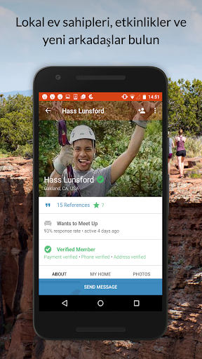 Couchsurfing Travel App ekran görüntüsü