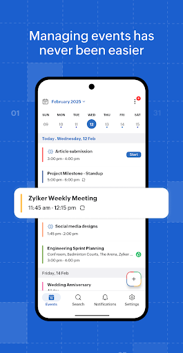 Zoho Calendar ekran görüntüsü