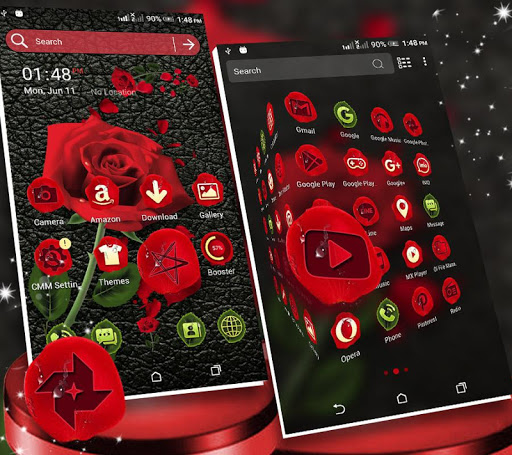 Rose in Black Launcher Theme ekran görüntüsü