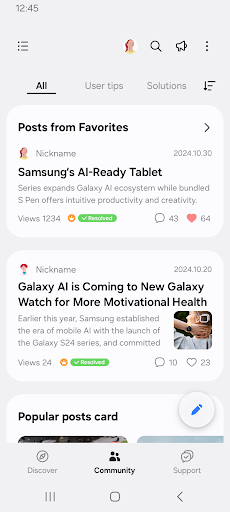 Samsung Members ekran görüntüsü