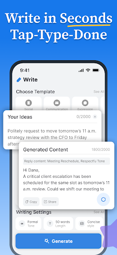 Daily AI Writer: Email, Letter ekran görüntüsü