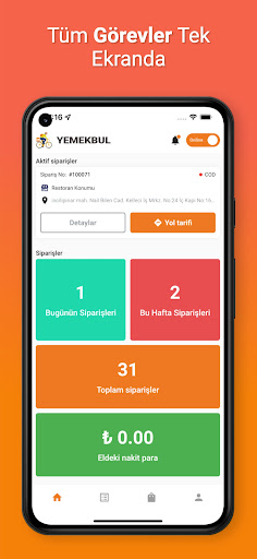 Yemekbul.com: Kurye ekran görüntüsü