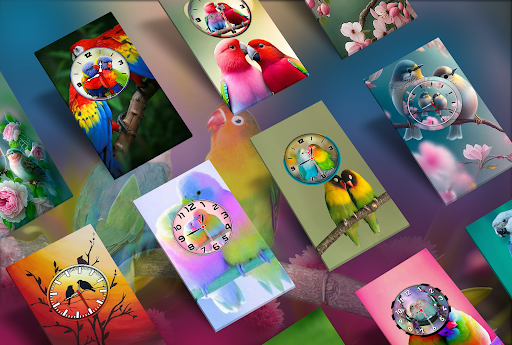 Love Bird Clock Live Wallpaper ekran görüntüsü