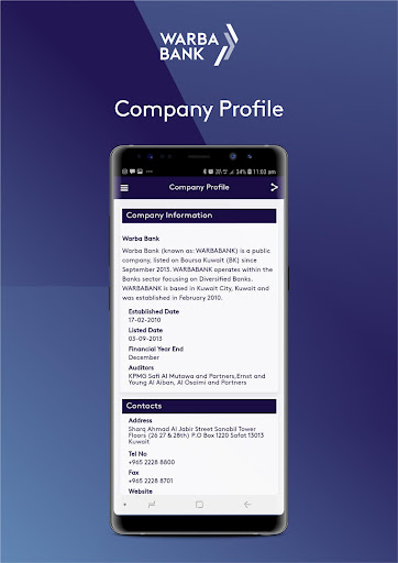 Warba Bank Investor Relations ekran görüntüsü