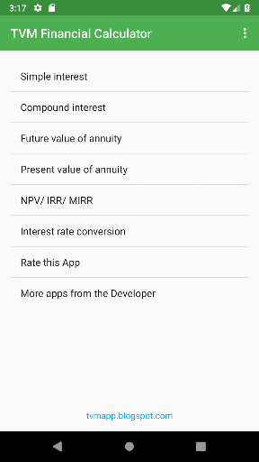 TVM Financial Calculator ekran görüntüsü