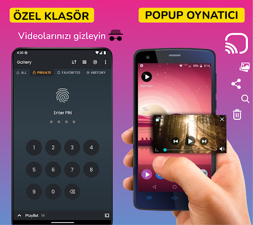 Video Oynatıcı: AI İyileştirme ekran görüntüsü