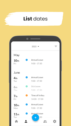Leave Dates - Staff Planner ekran görüntüsü