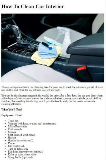 How to Clean a Car Interior ekran görüntüsü