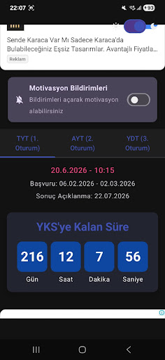 YKS Sayaç - Widget ekran görüntüsü