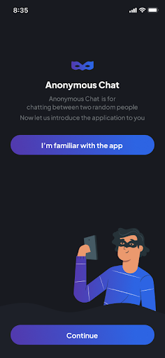Anonymous Chat no Login ekran görüntüsü
