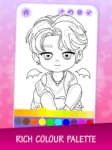 KPOP Chibi Idol Coloring Book ekran görüntüsü