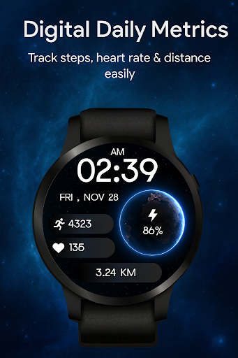 Earth Pulse Digital WatchFace ekran görüntüsü