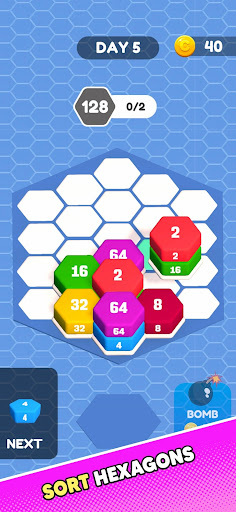 Hexa Sort: 2048 Challenge ekran görüntüsü