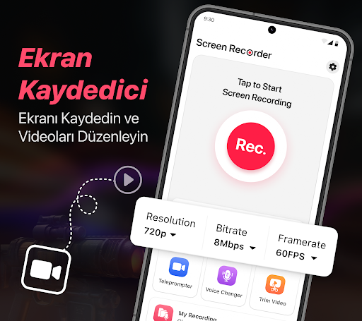 Teleprompter: Ekran Kaydedici ekran görüntüsü