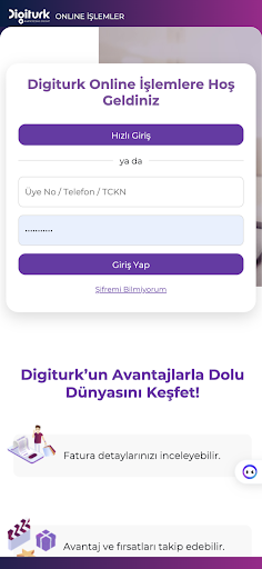 Digiturk Online İşlemler ekran görüntüsü