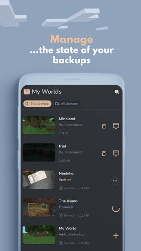 Backup for Minecraft PE ekran görüntüsü